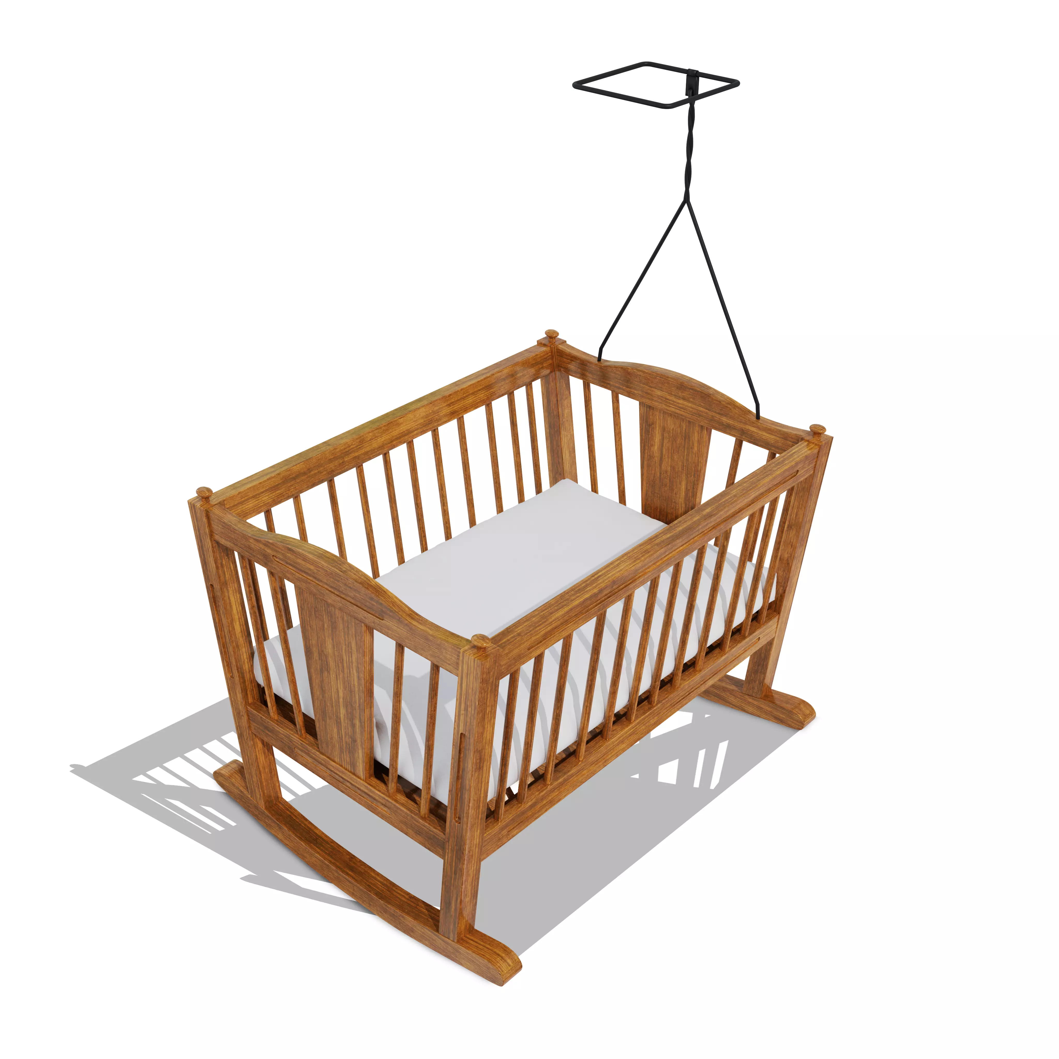 Wooden Baby Cot 3D model