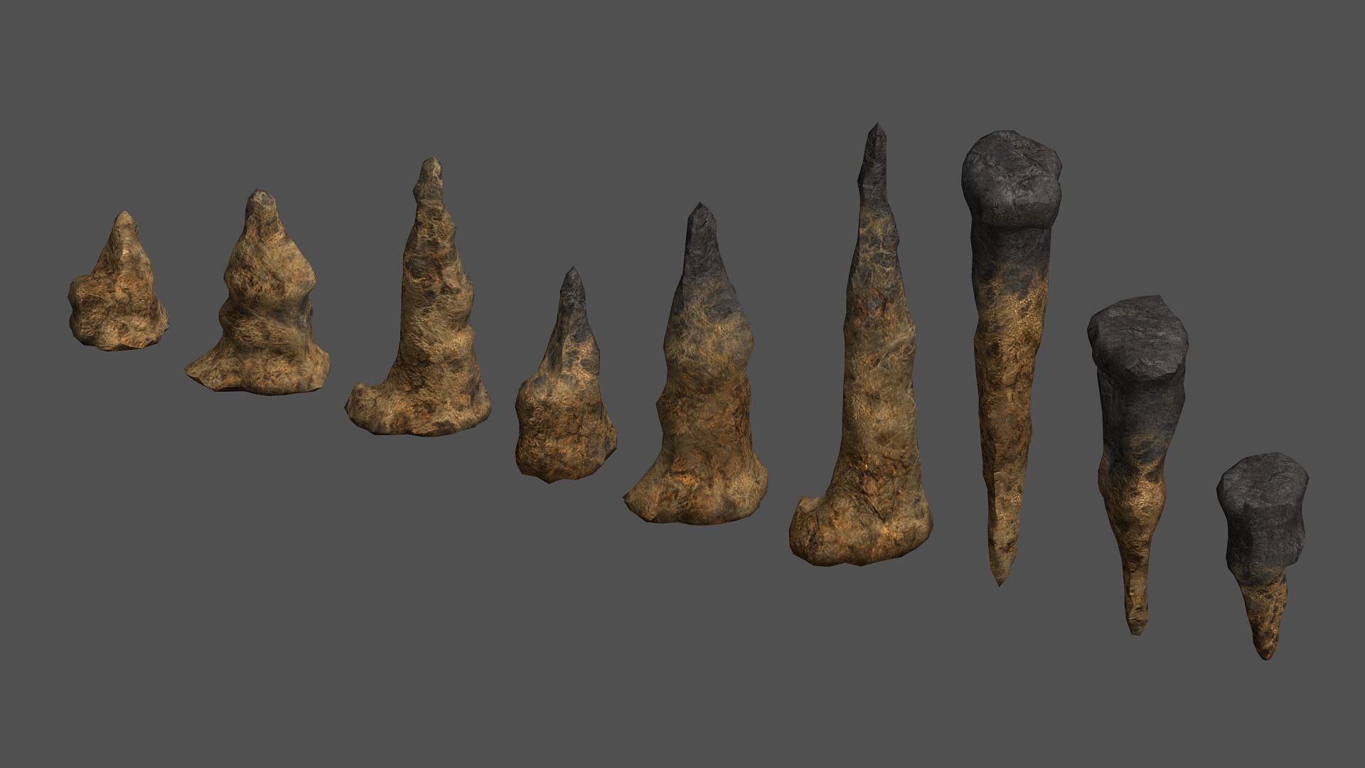 Stalagmite Set - Web 3D model_1