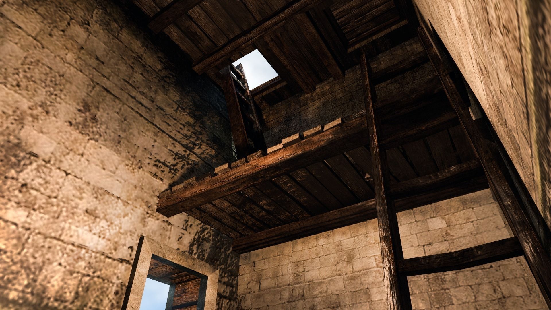 Medieval City Walls - Modular Low-poly 3D model_3