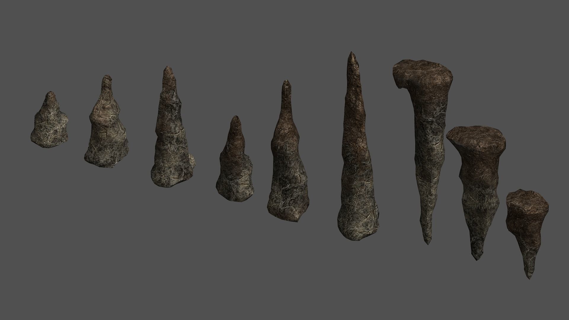 Stalagmite Set - Cracks 3D model_4