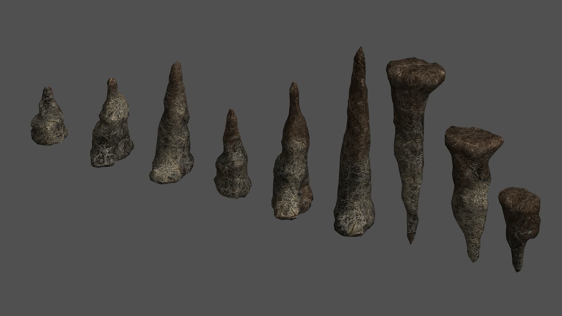 Stalagmite Set - Cracks 3D model_2