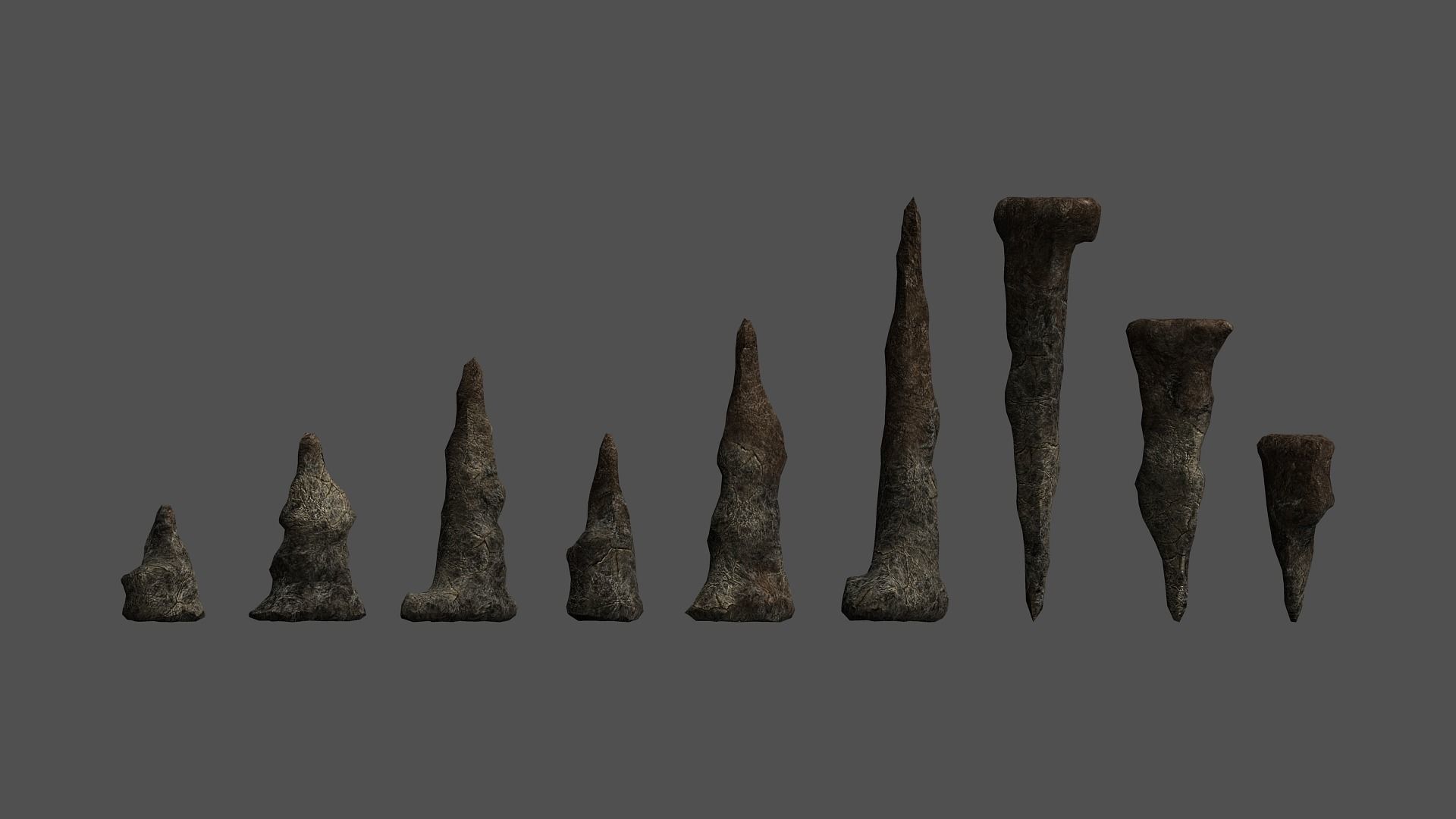 Stalagmite Set - Cracks 3D model_5