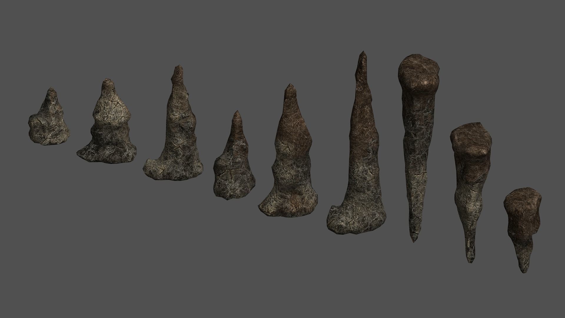 Stalagmite Set - Cracks 3D model_1
