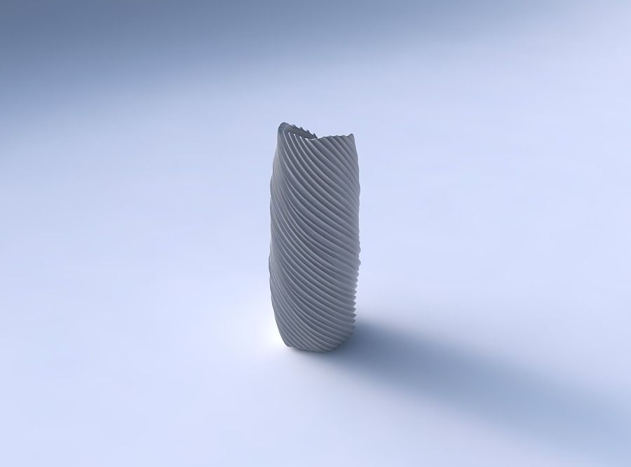 Vase twisted arc hexagon with bent extruded lines 2 3D print model_3