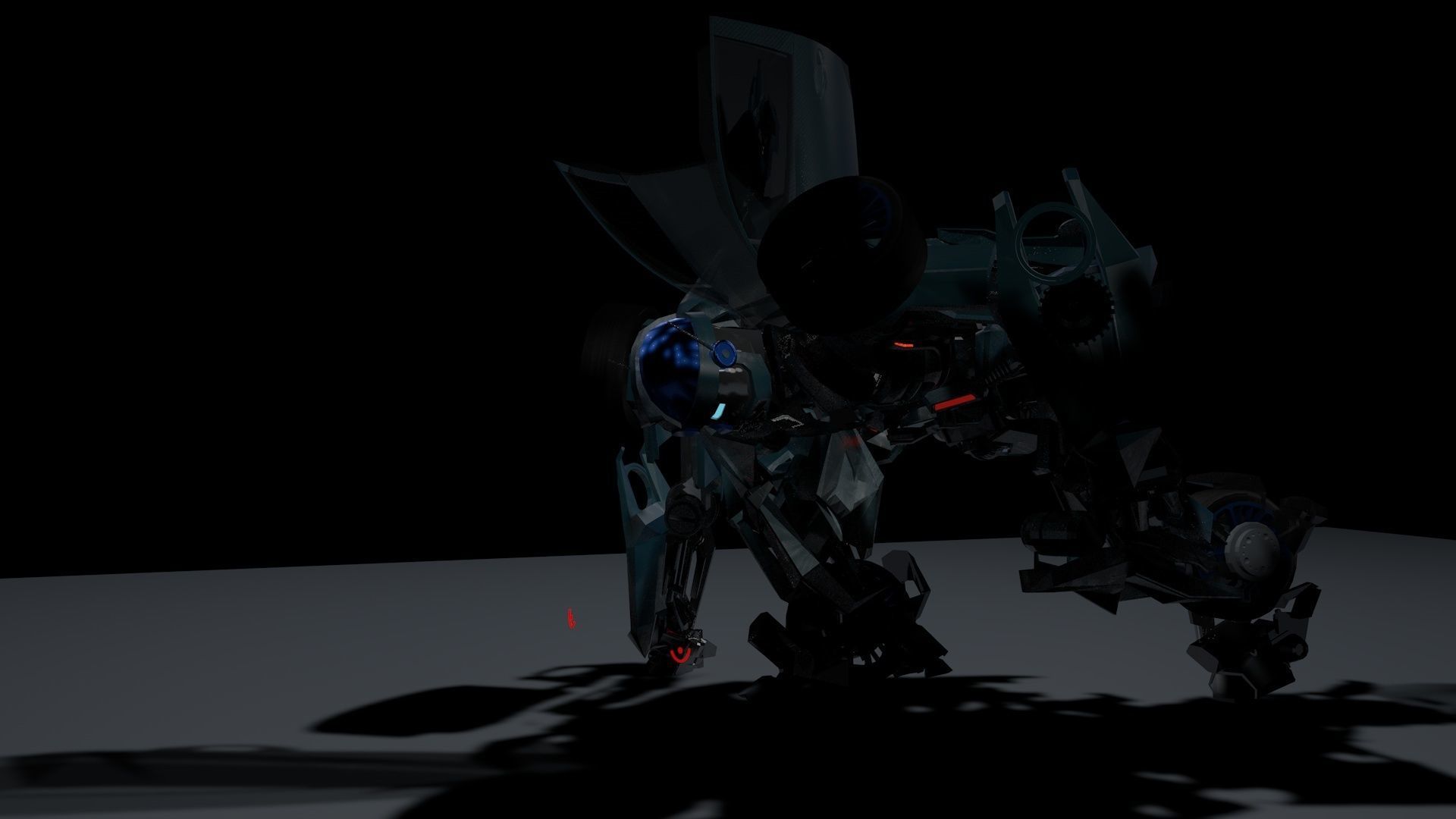 Autobot transformation Rigged with 2 Animations 3D model_9