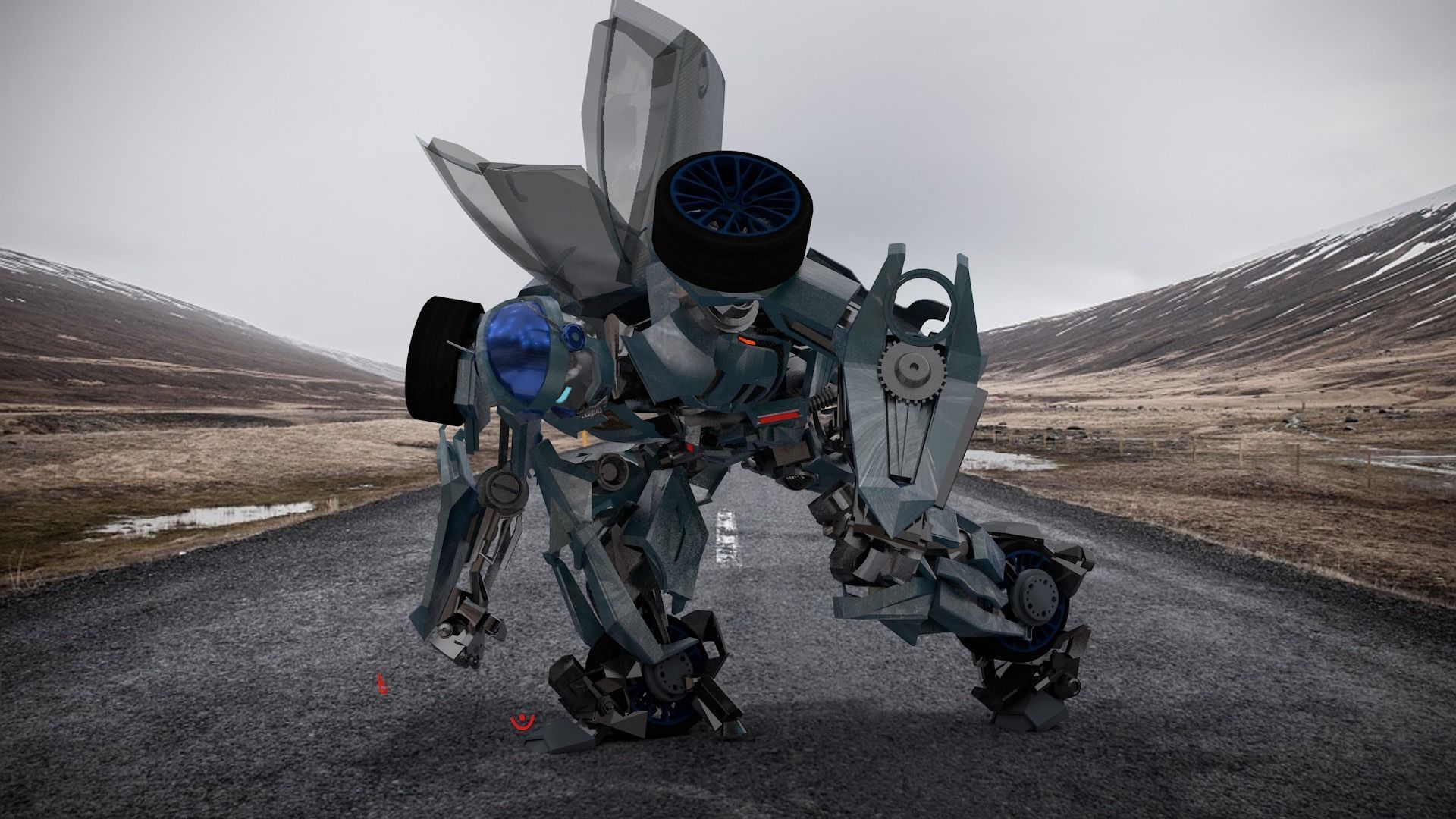 Autobot transformation Rigged with 2 Animations 3D model_3