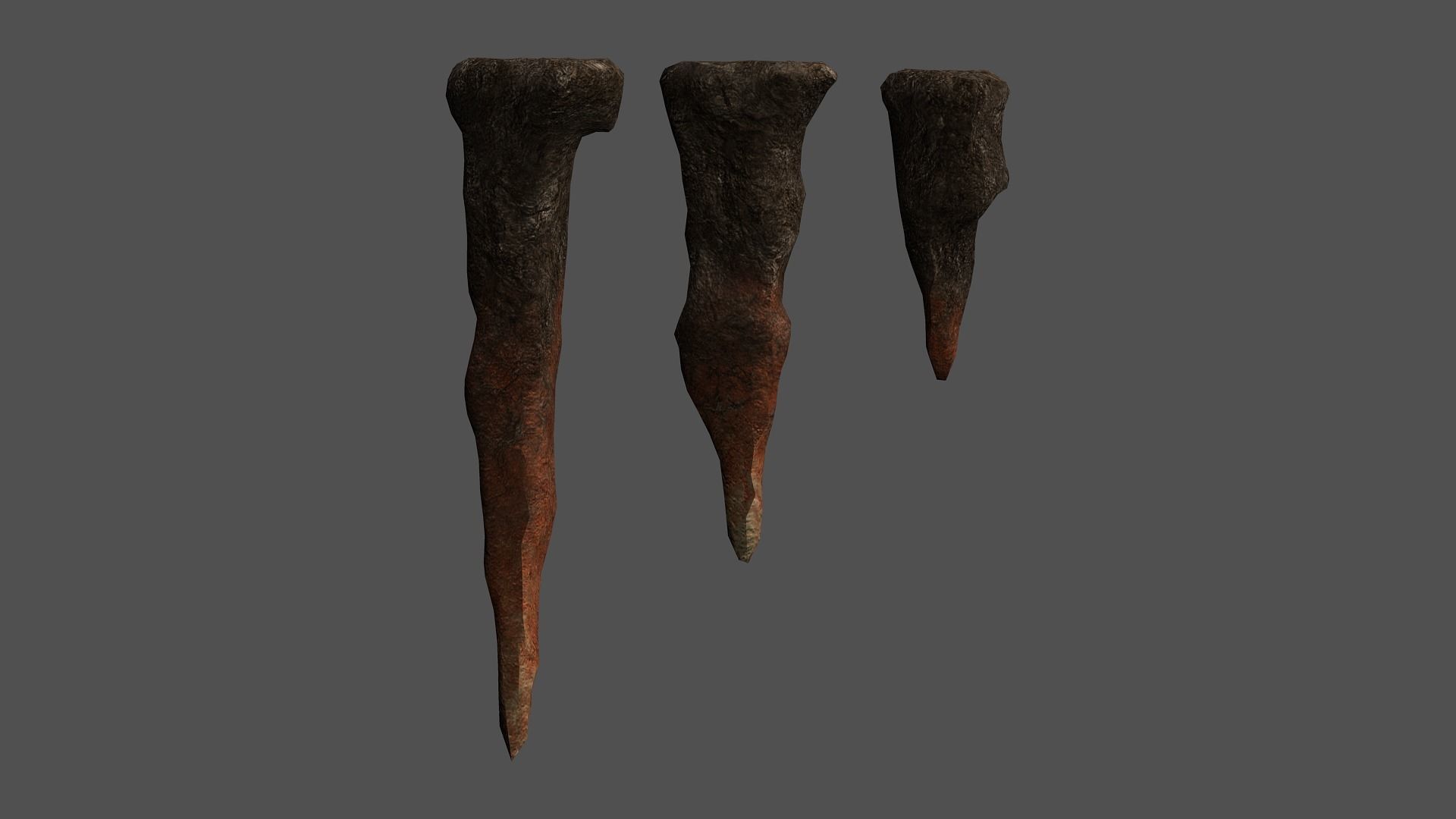 Stalagmite Set - Red Rock 3D model_6