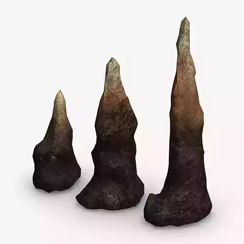 Stalagmite Set - Red Rock 3D model