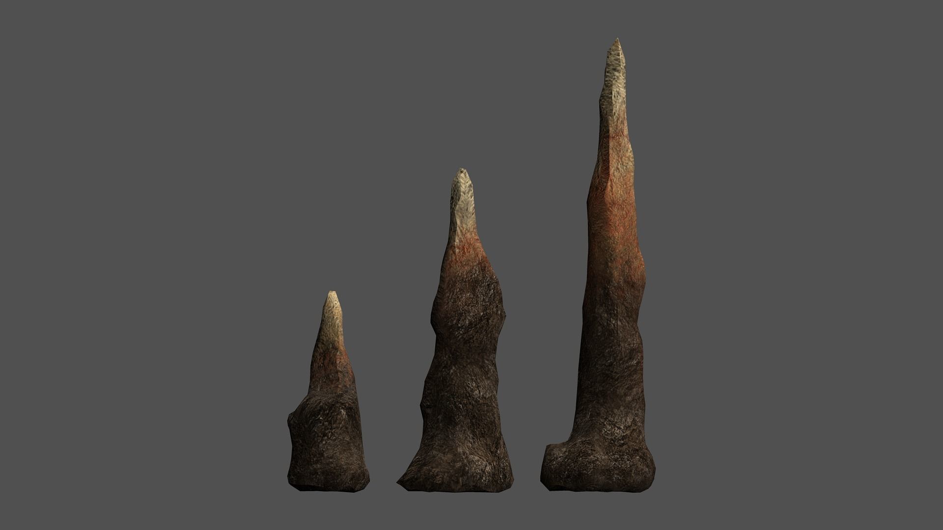 Stalagmite Set - Red Rock 3D model_7