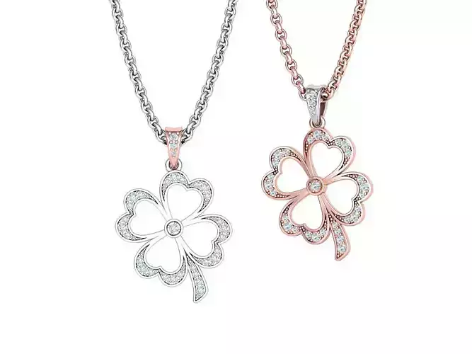 Lucky Clover Diamond Pendant  3D print model