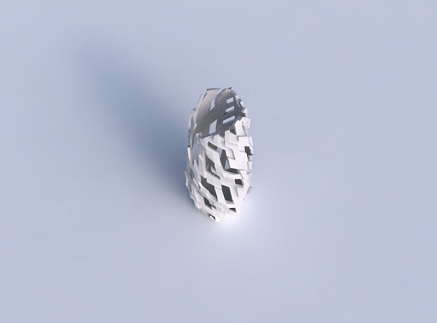 Vase twisted arc hexagon with cuts and bulges 3D print model_1