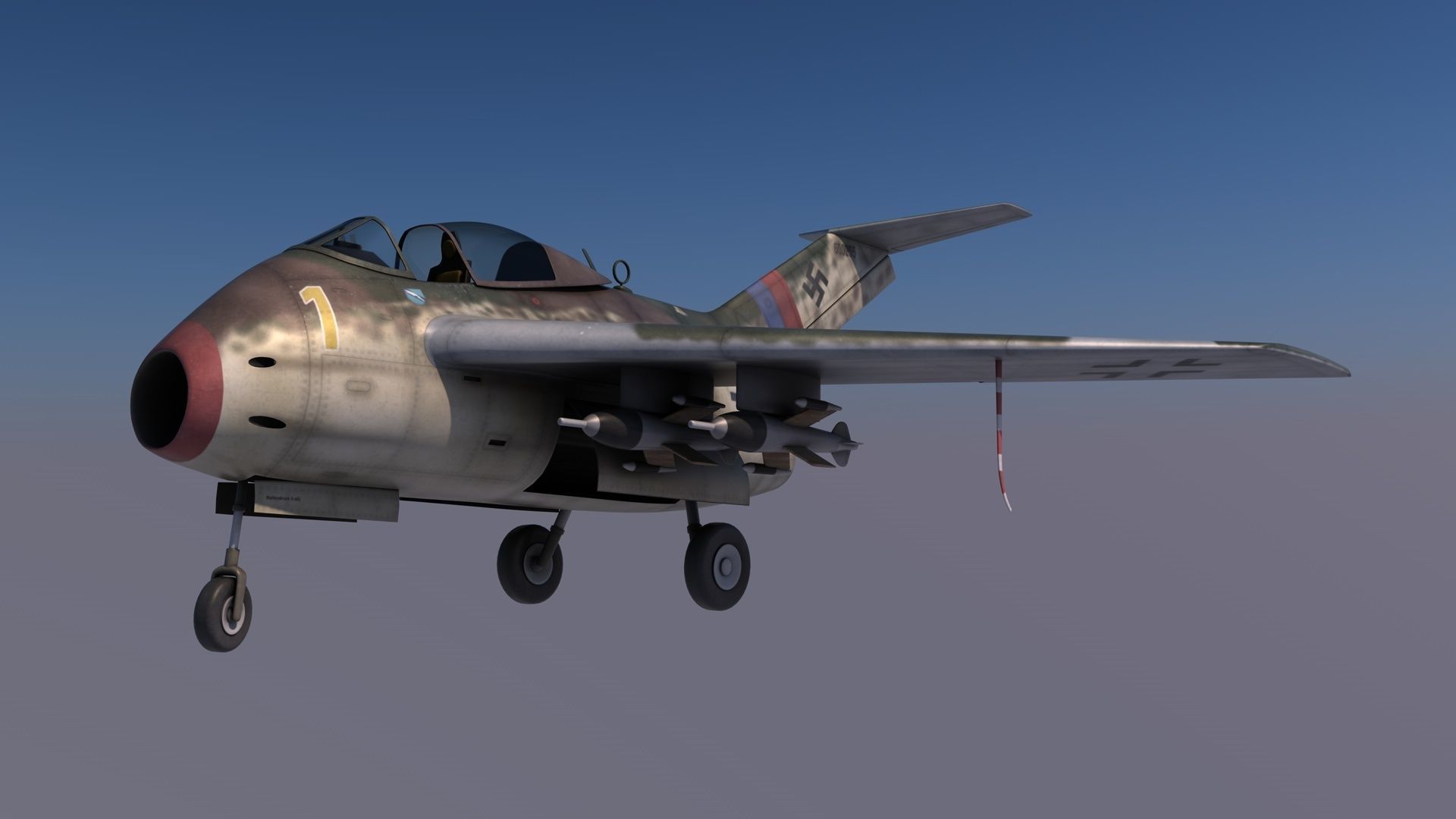 Focke-Wulf Ta-183 Huckebein 3D model_3