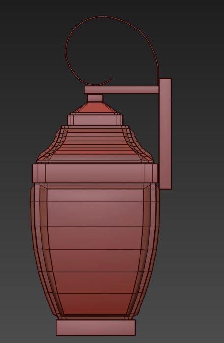 Rusted bellevue wall light 3D model_3