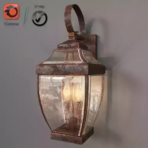Rusted bellevue wall light 3D model