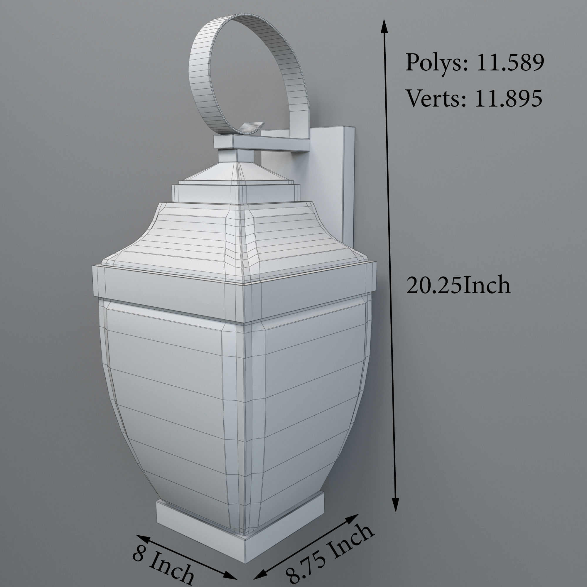 Rusted bellevue wall light 3D model_1