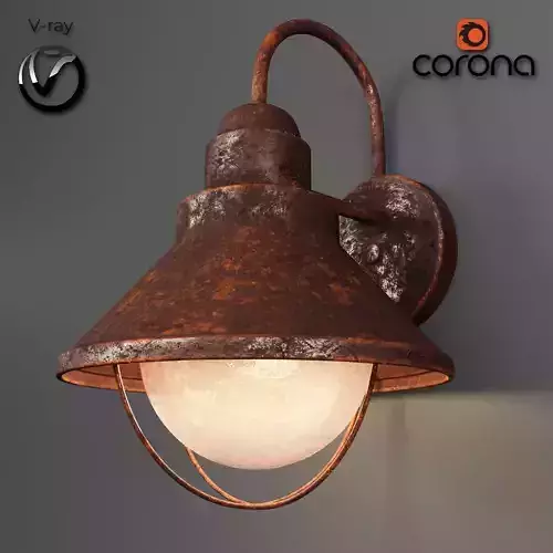 rusted wall light