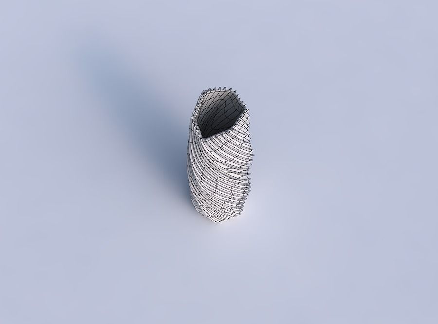 Vase twisted arc hexagon with extruded vertical lines 2 3D print model_6