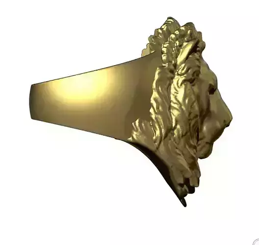 Detailed Realistic Lion Ring