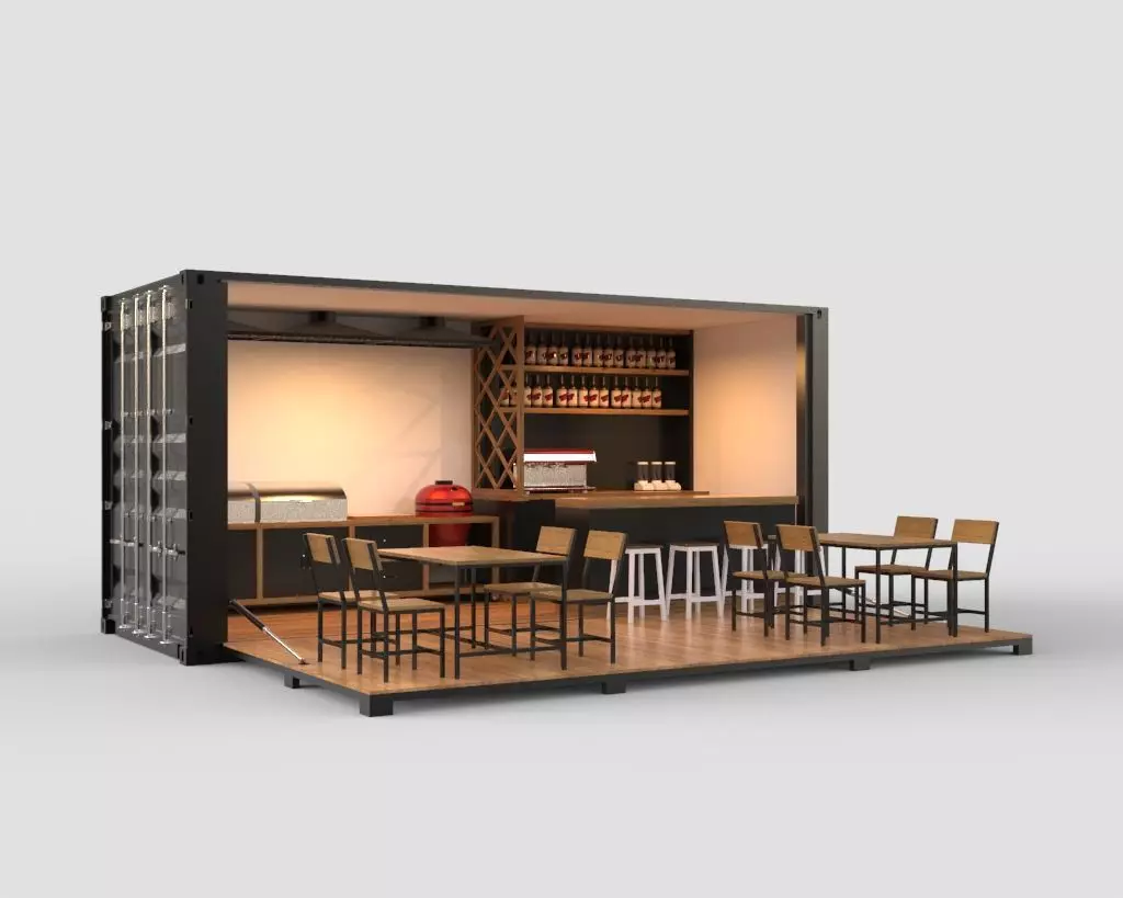 Bar Grill Container Cafe 3D model_0