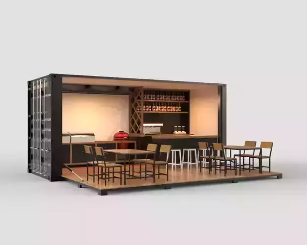 Bar Grill Container Cafe 3D model