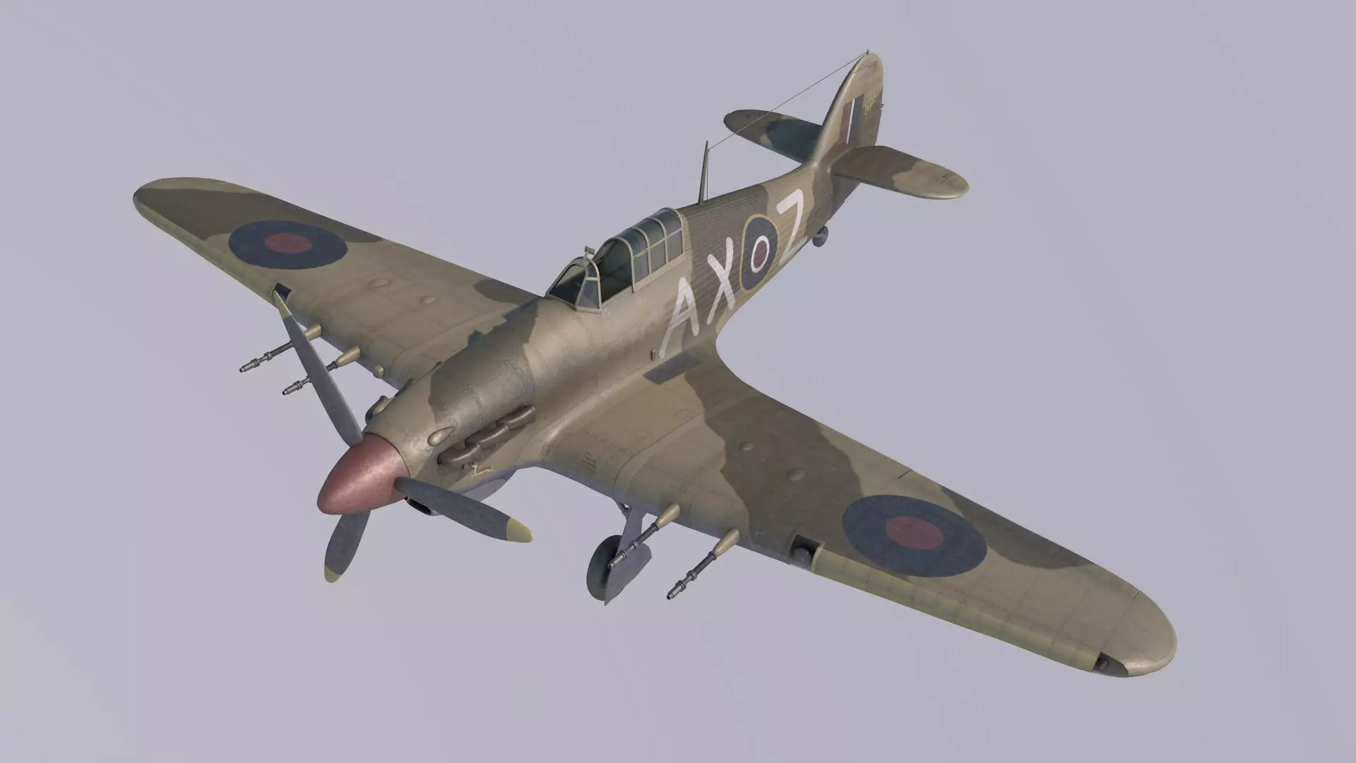 Hawker Hurricane MkIIC Trop 3D model