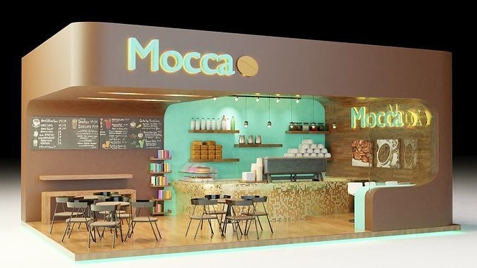 Mocca Coffee Shop Game Ready Low-poly 3D model