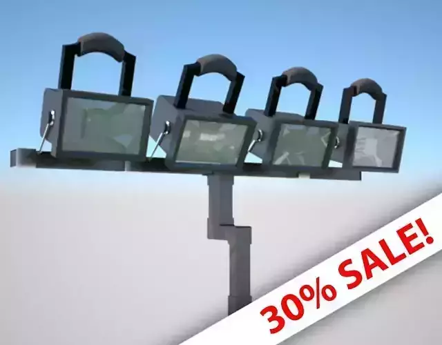 Stadium Flood Lighting Low-poly 3D model