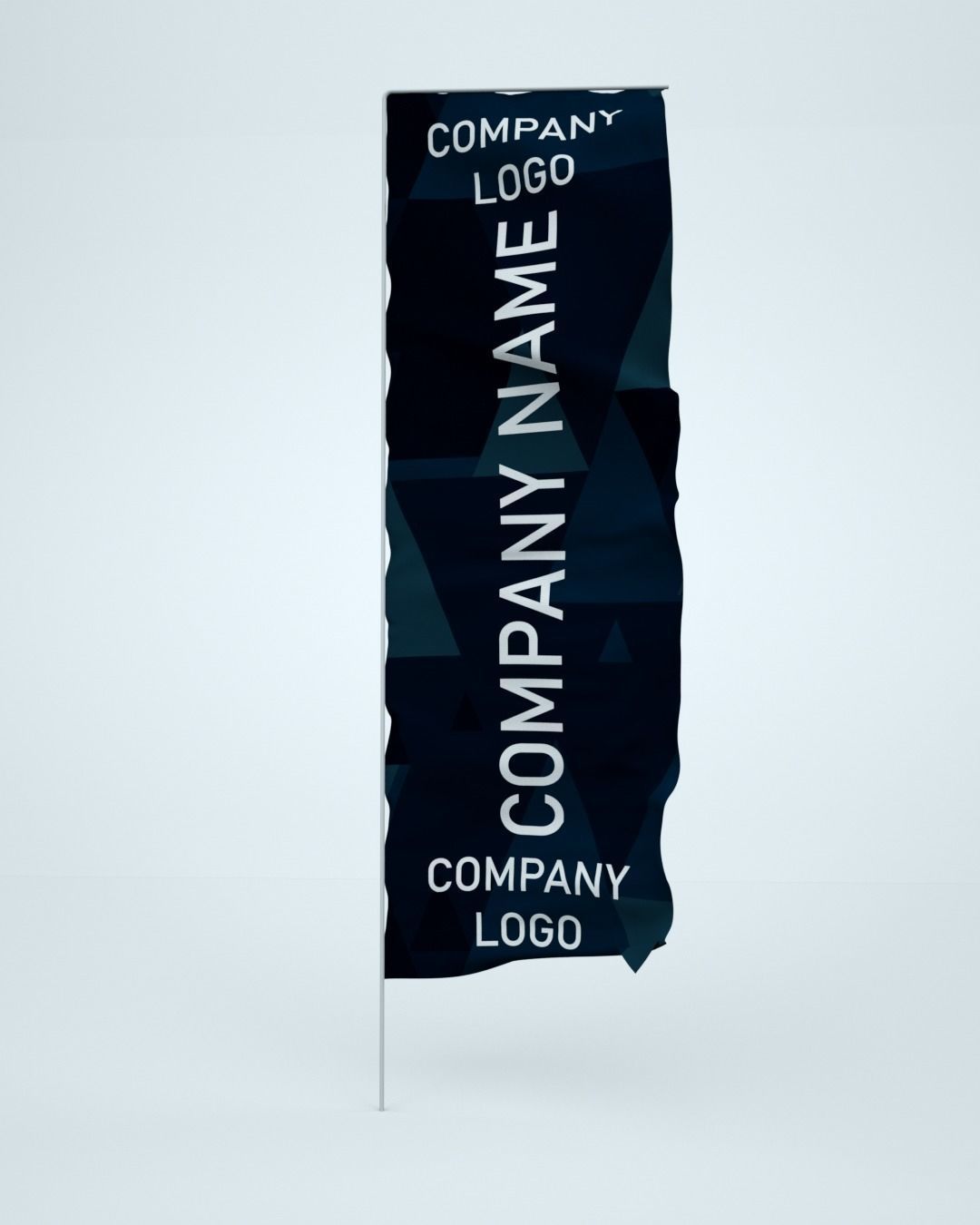 Animated Banner Flags 3D model_4