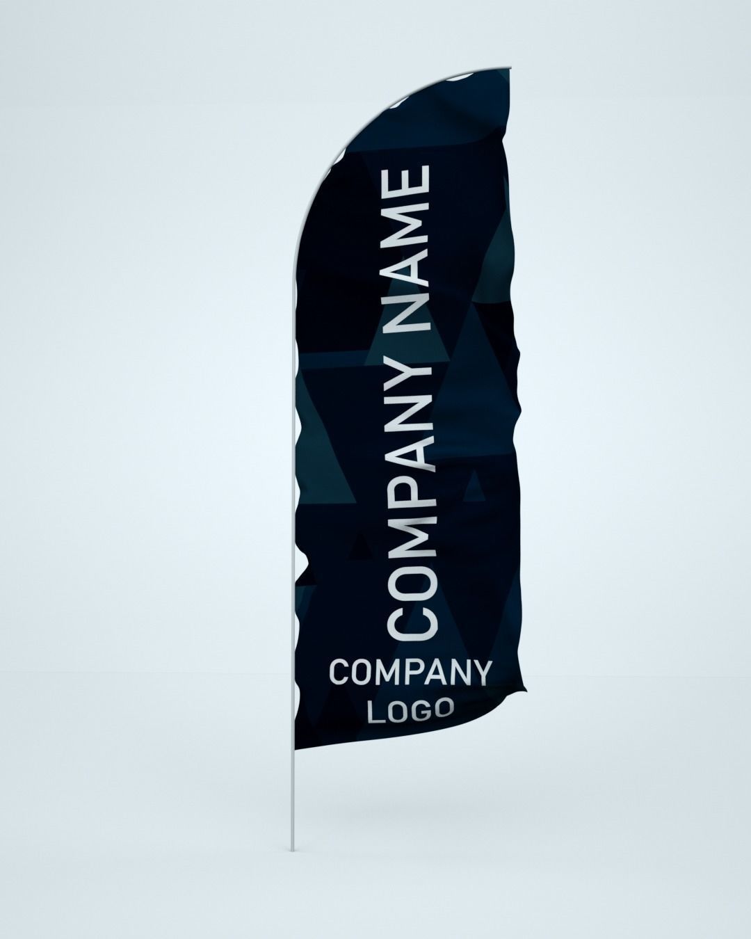 Animated Banner Flags 3D model_2