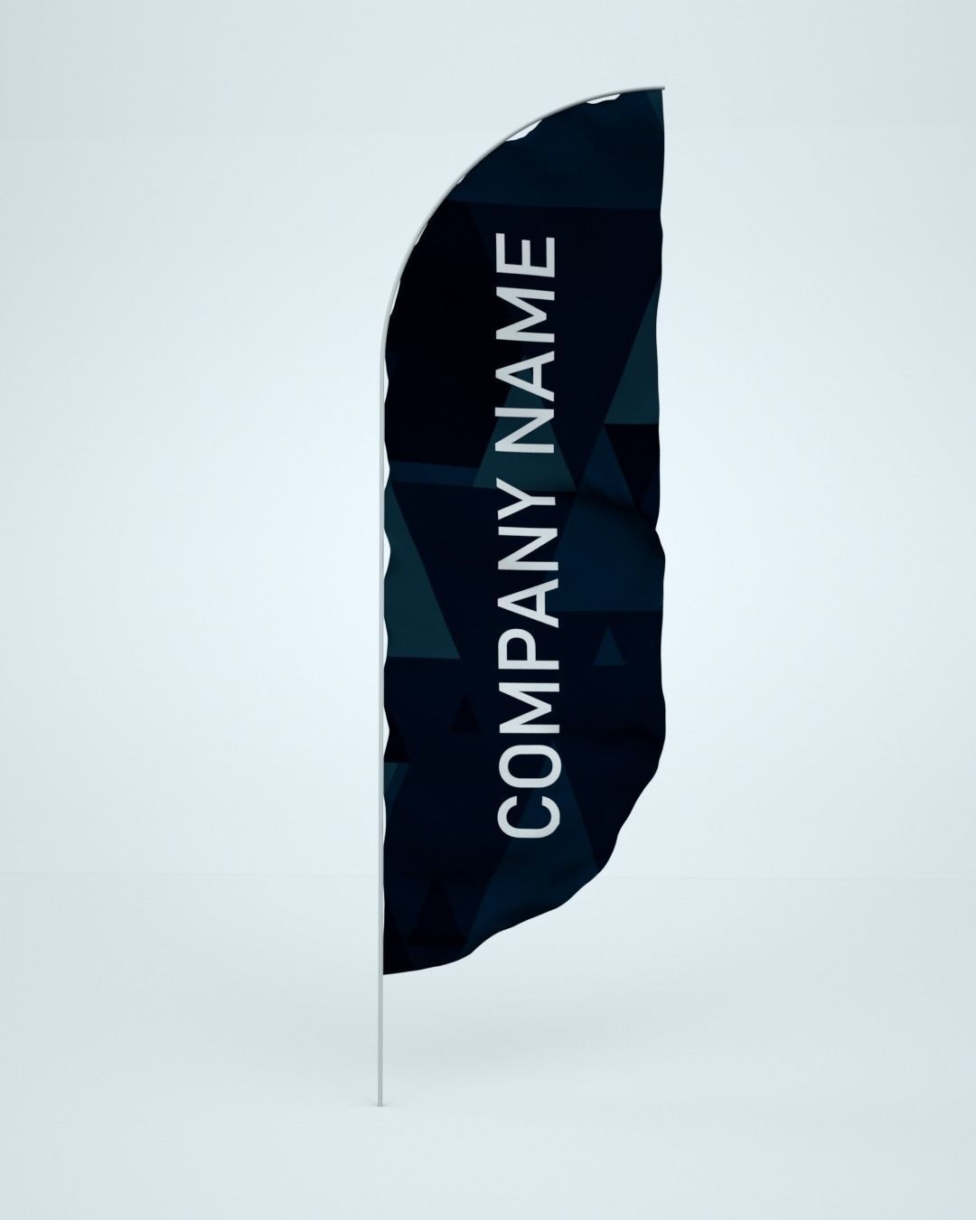 Animated Banner Flags 3D model_3