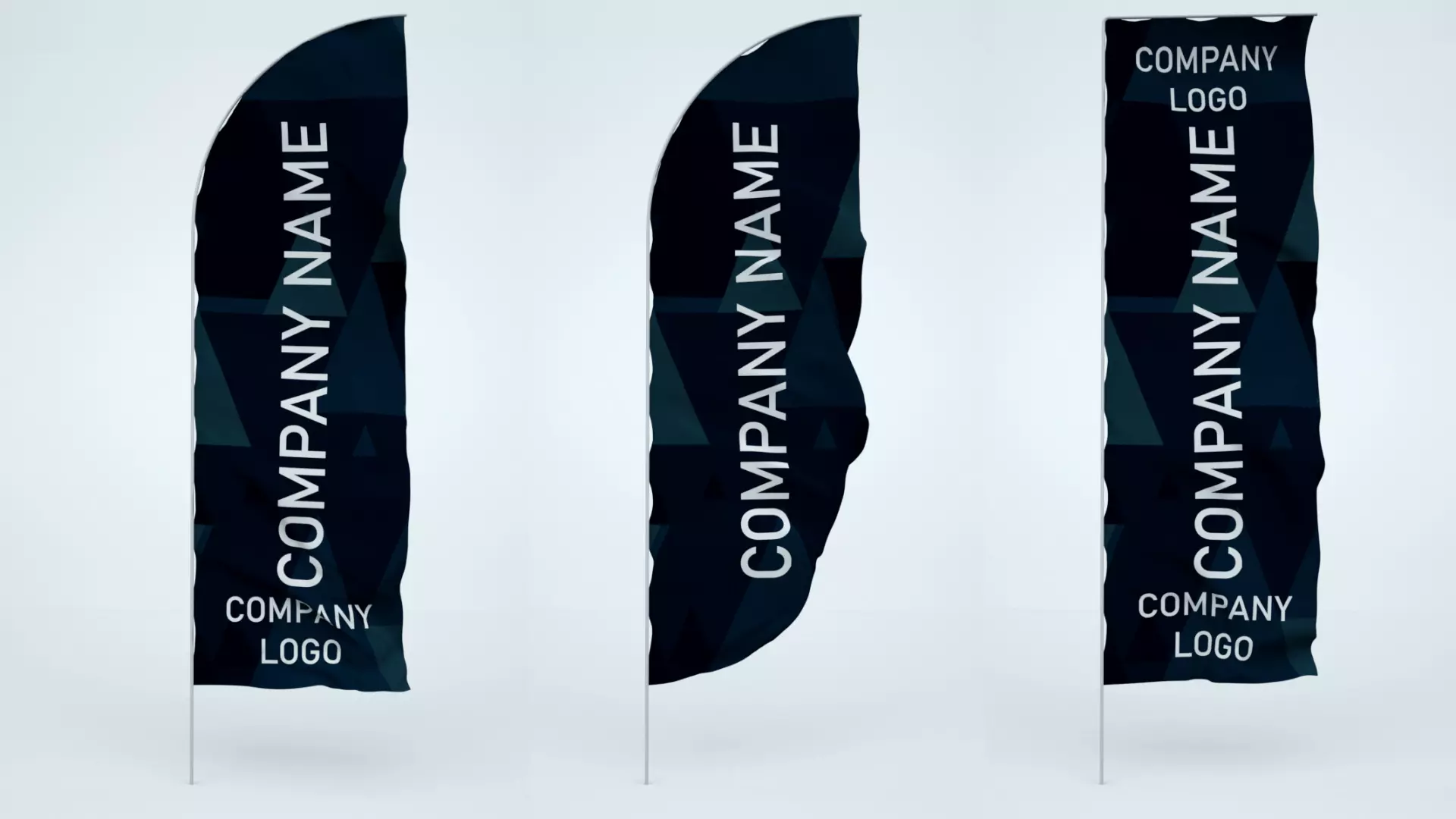 Animated Banner Flags 3D model_0