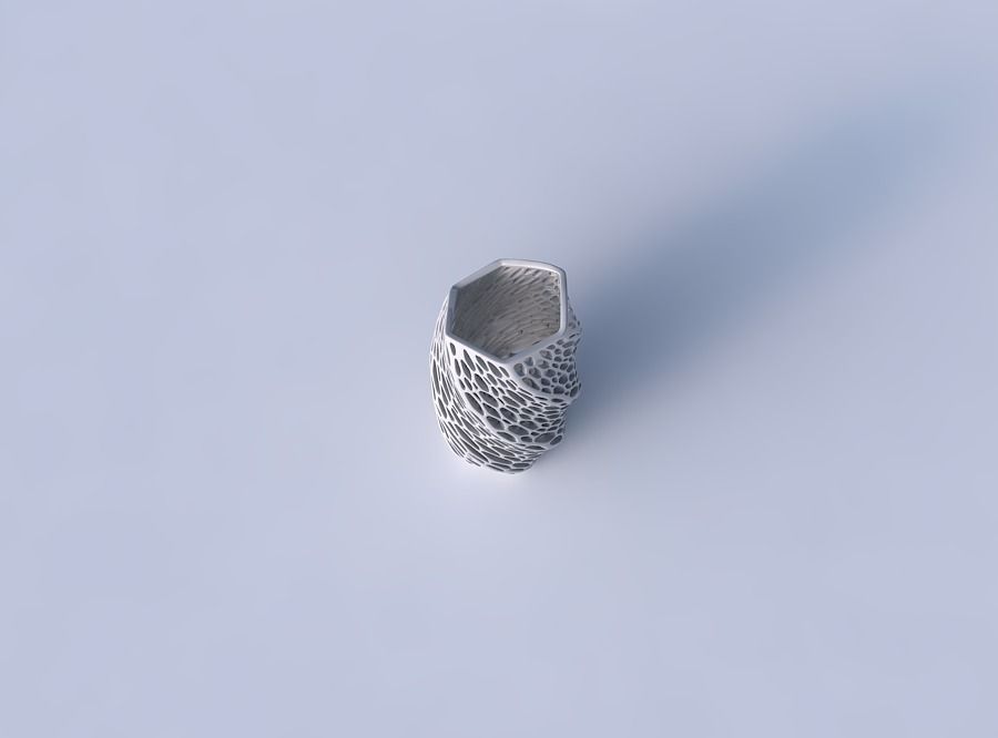 Vase twisted arc hexagon with organic lattice and tappered th... 3D print model_2