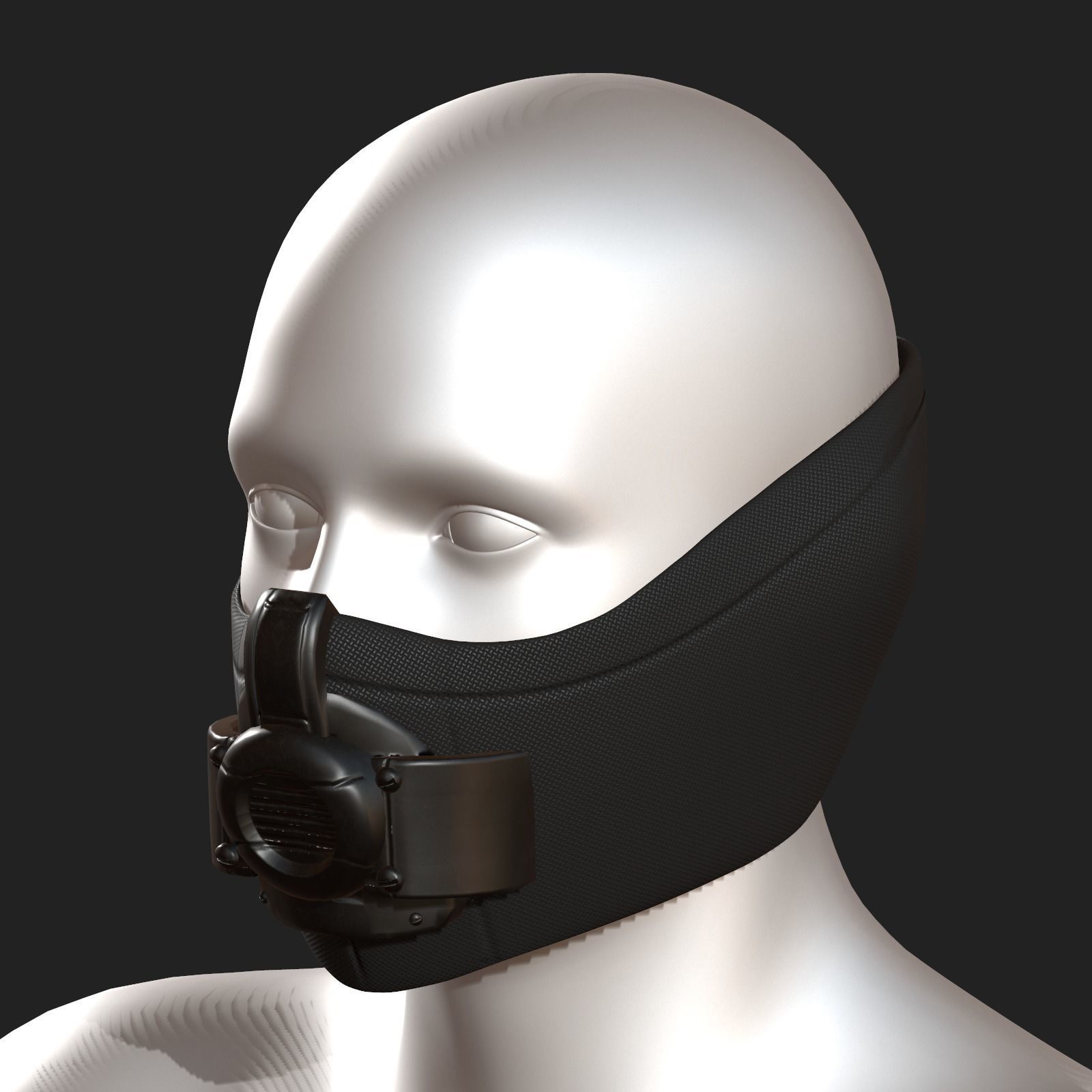 Gas mask respirator scifi futuristic 3d Low-poly 3D model_4