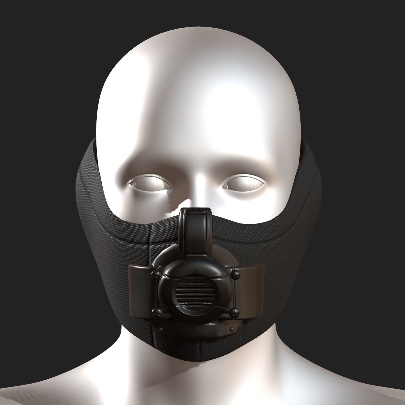 Gas mask respirator scifi futuristic 3d Low-poly 3D model_5