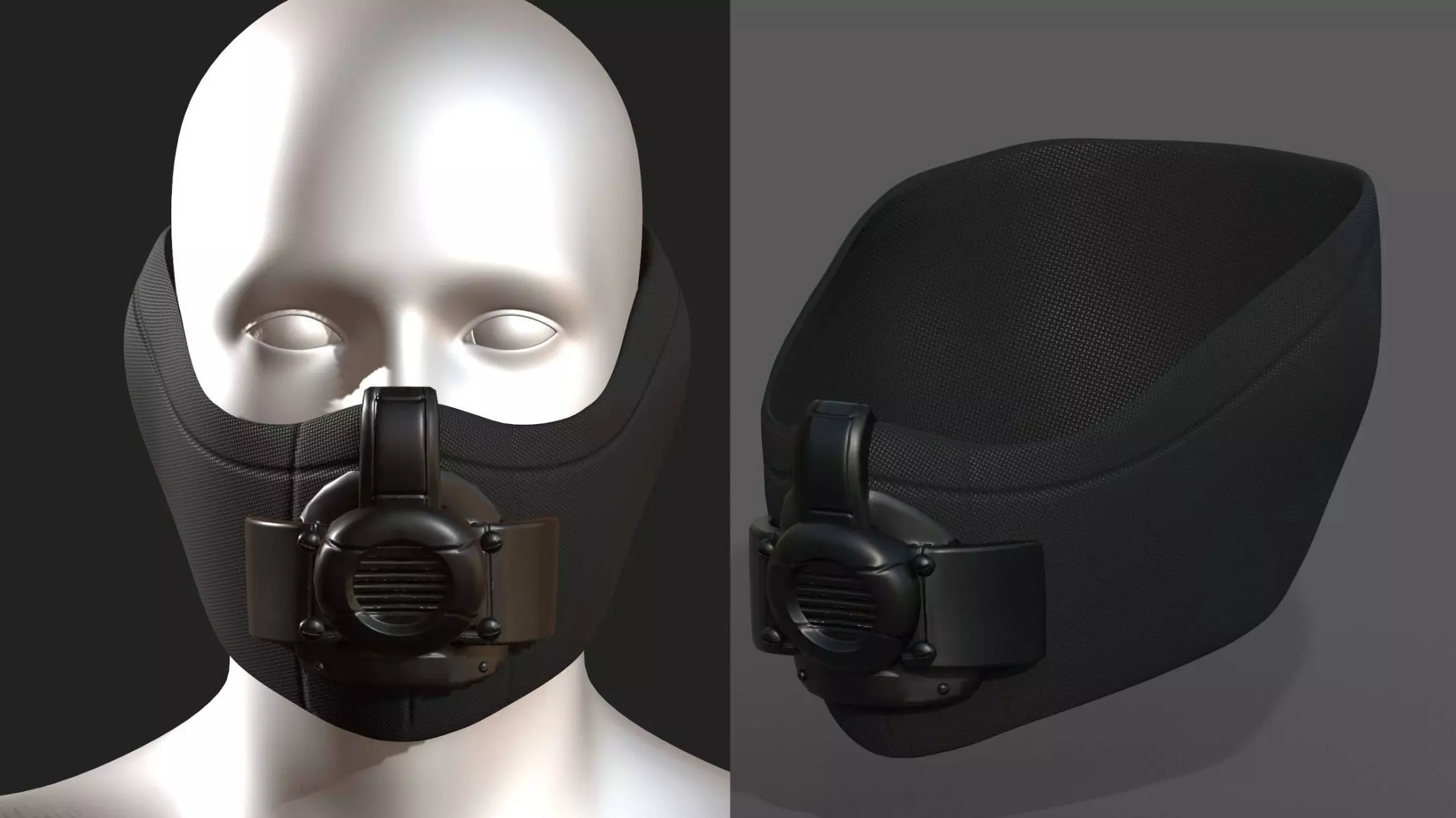 Gas mask respirator scifi futuristic 3d Low-poly 3D model_0