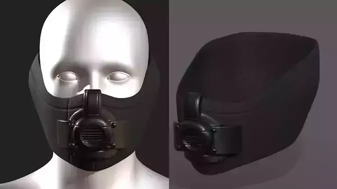 Gas mask respirator scifi futuristic 3d 
