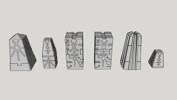 Ancient Robot Alien Monoliths 3D print model