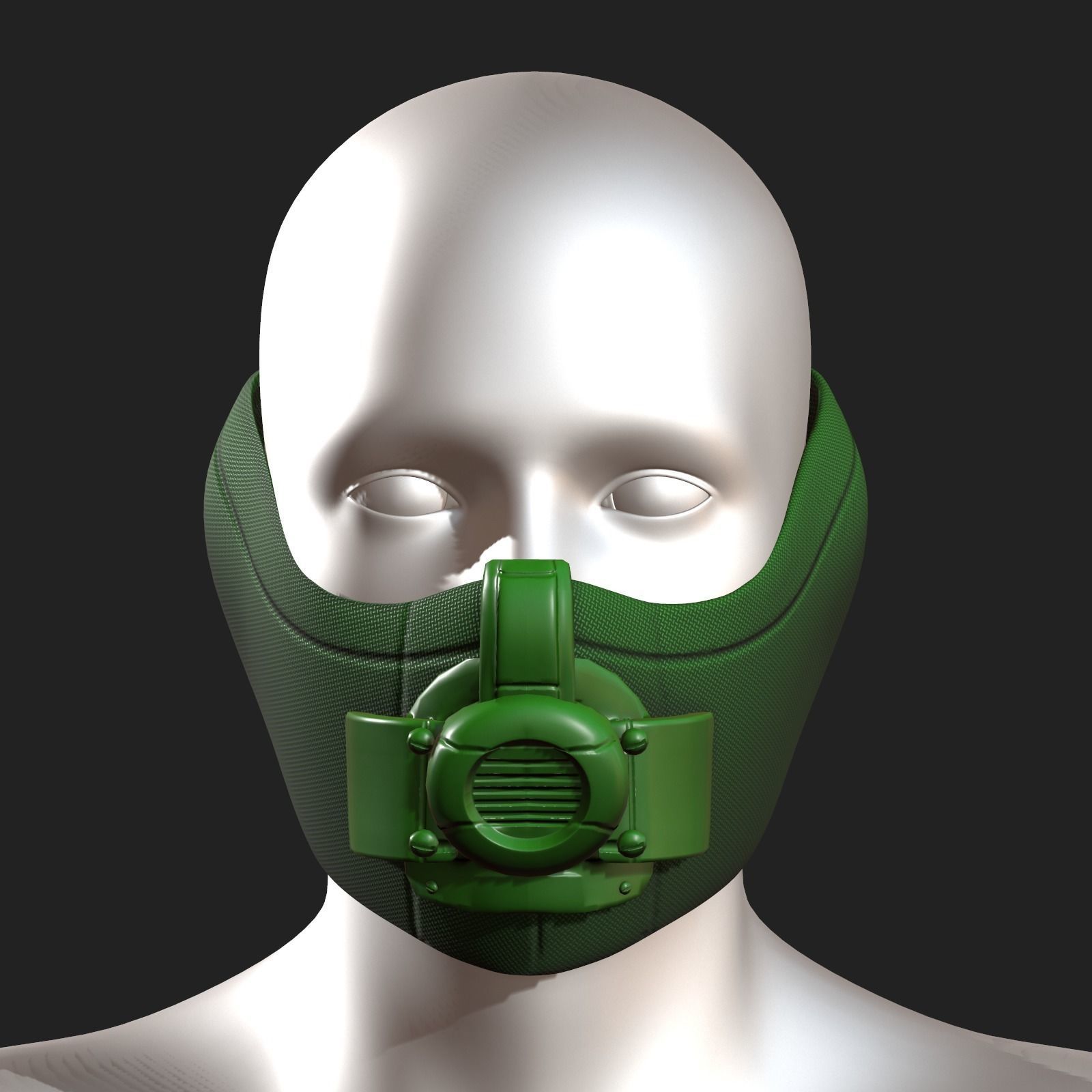 Gas mask respirator scifi futuristic 3d model Low-poly 3D model_2