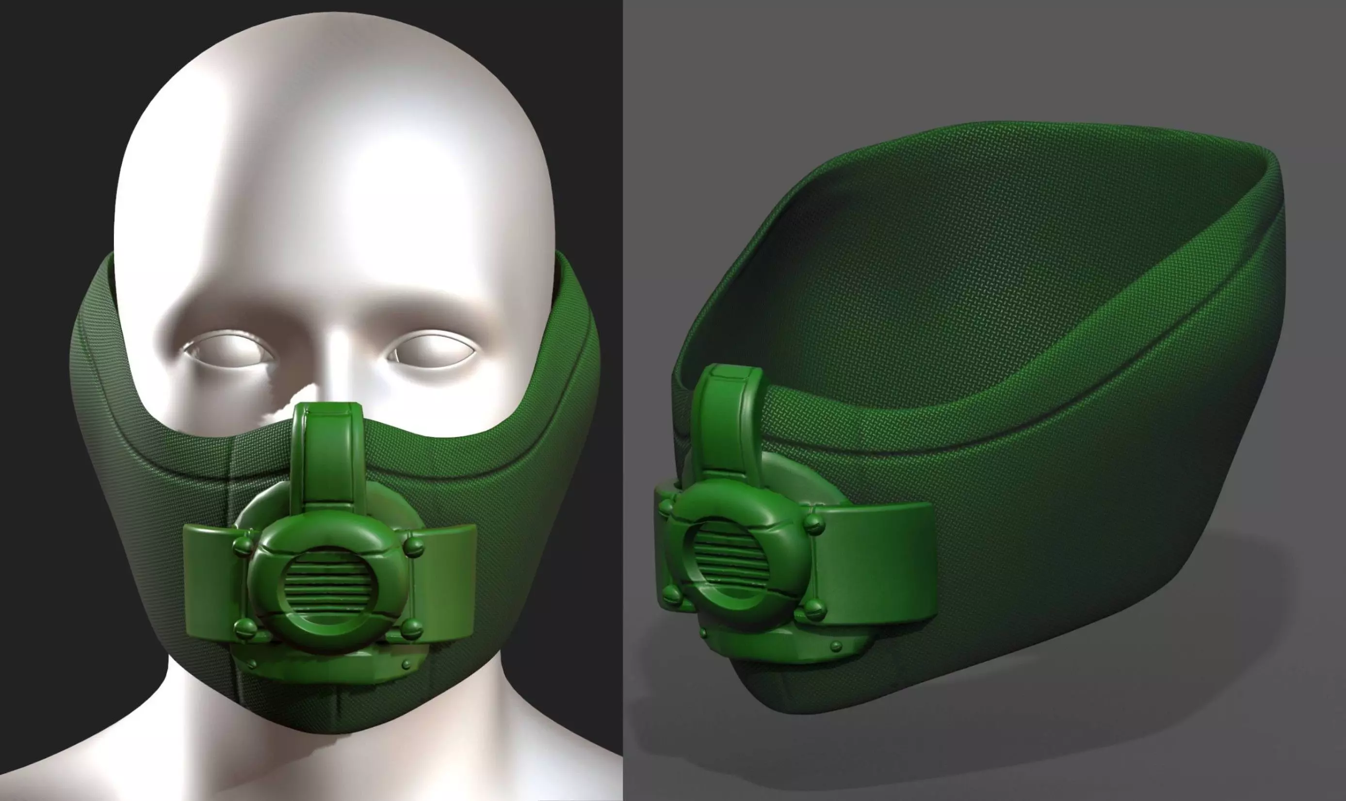 Gas mask respirator scifi futuristic 3d model Low-poly 3D model_0
