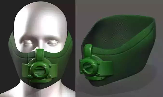 Gas mask respirator scifi futuristic 3d model 