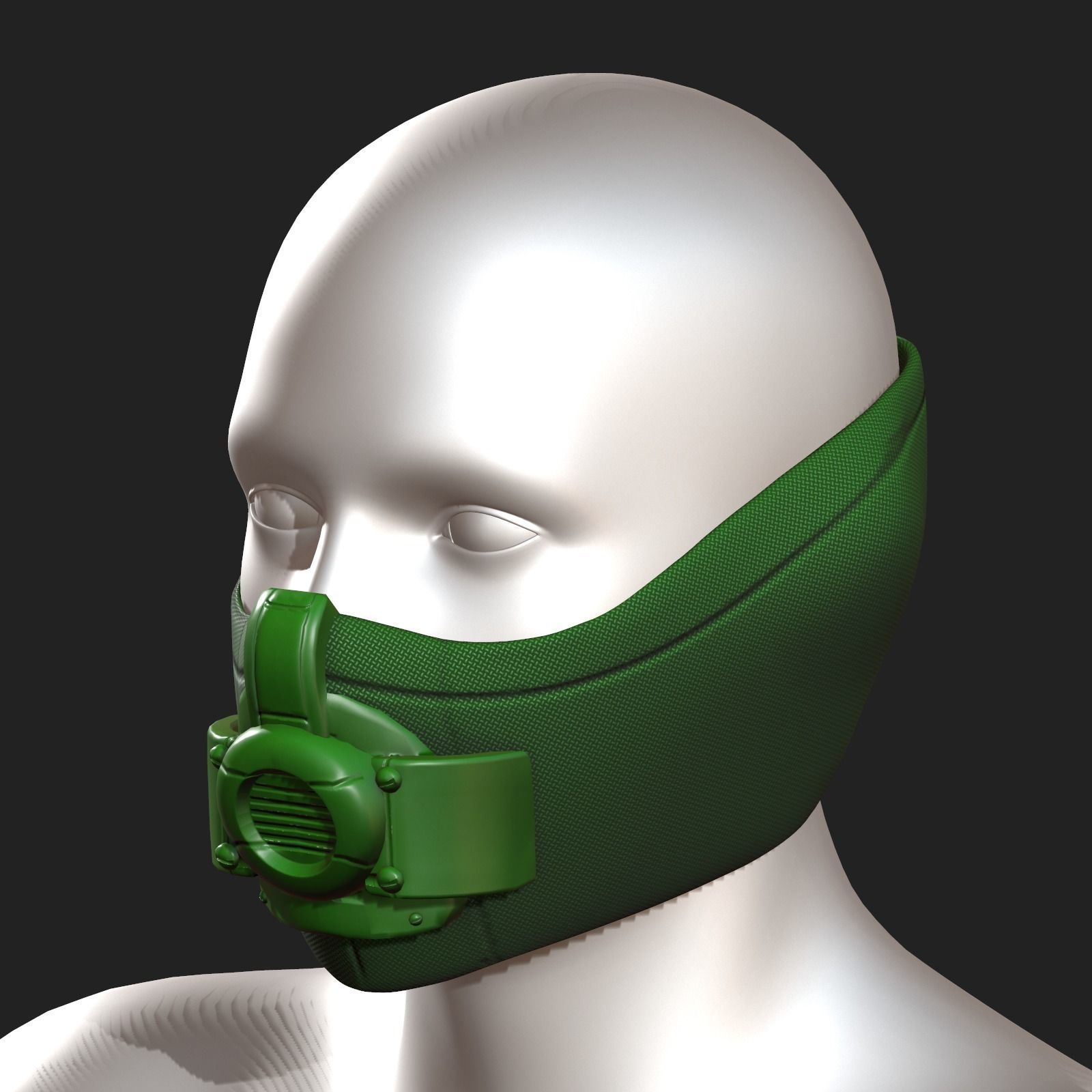 Gas mask respirator scifi futuristic 3d model Low-poly 3D model_11