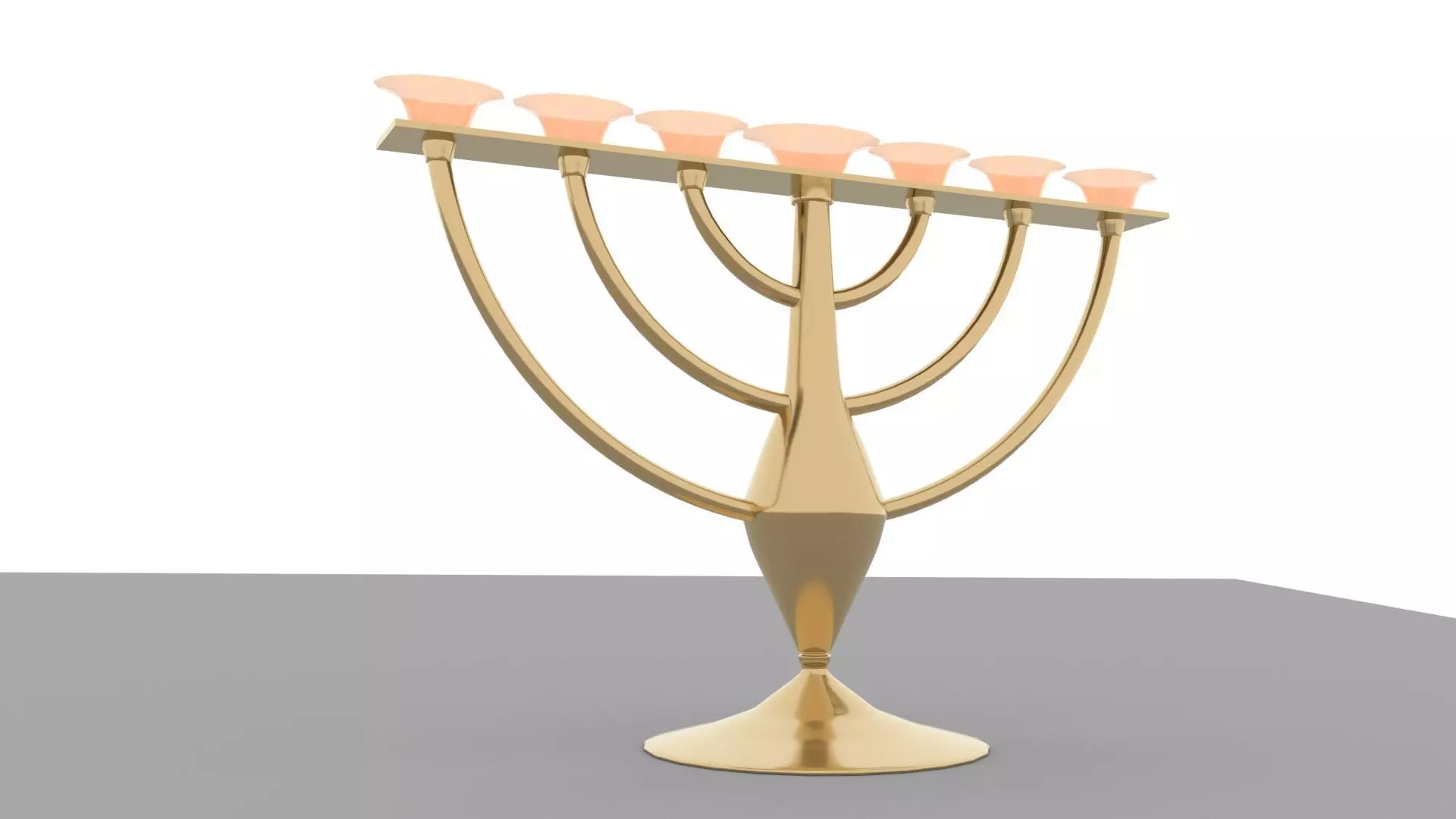 Menora gold menorah 3D model_0