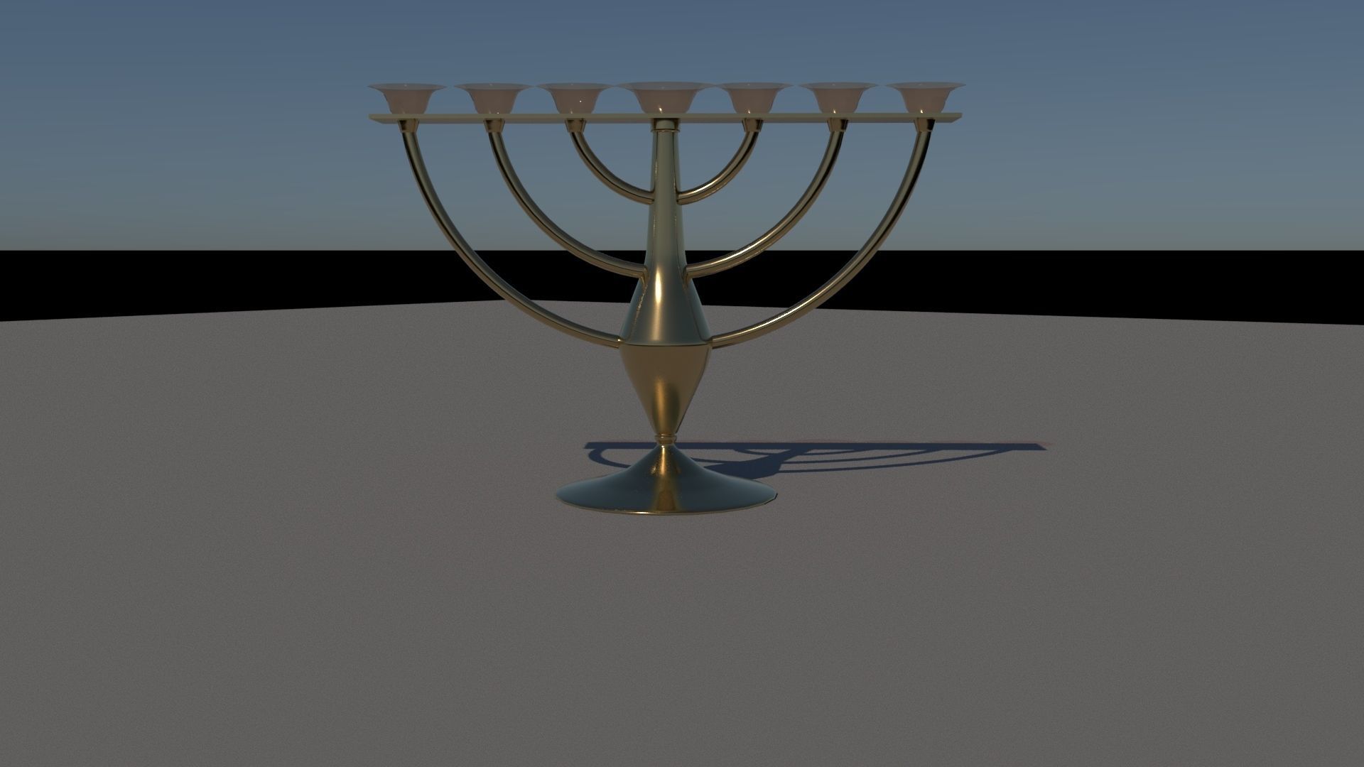 Menora gold menorah 3D model_3