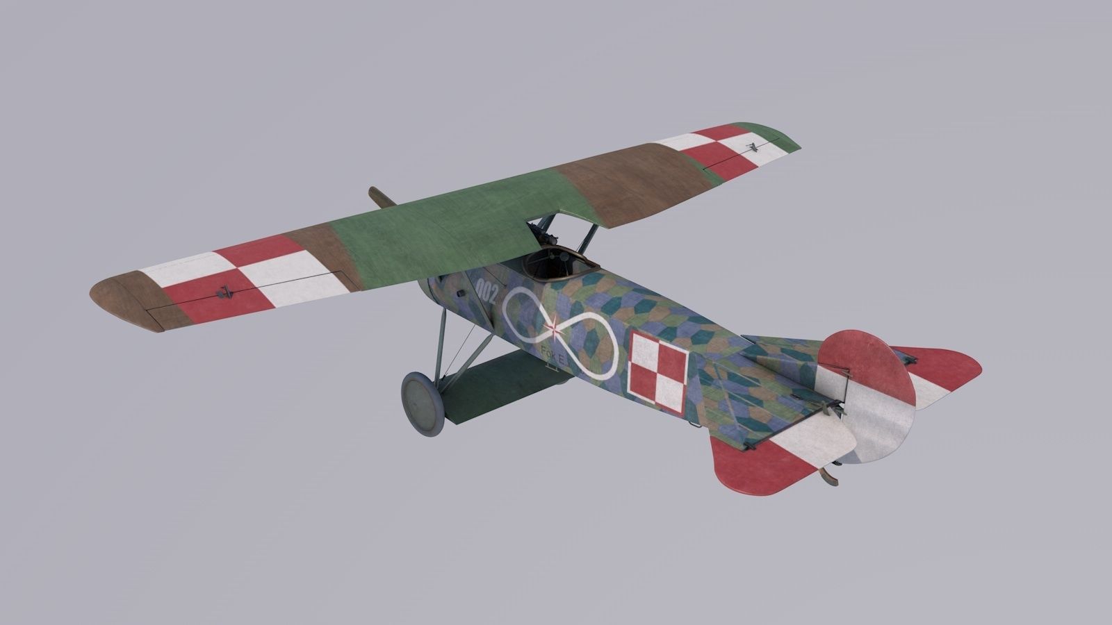 Fokker D8 Polish 3D model_1