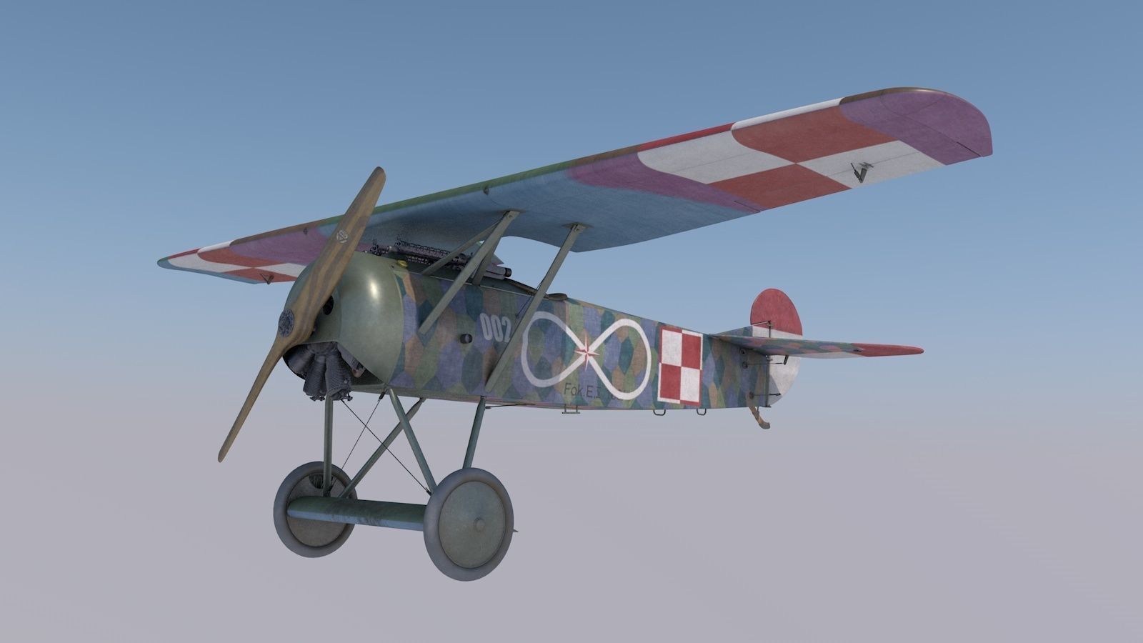Fokker D8 Polish 3D model_3