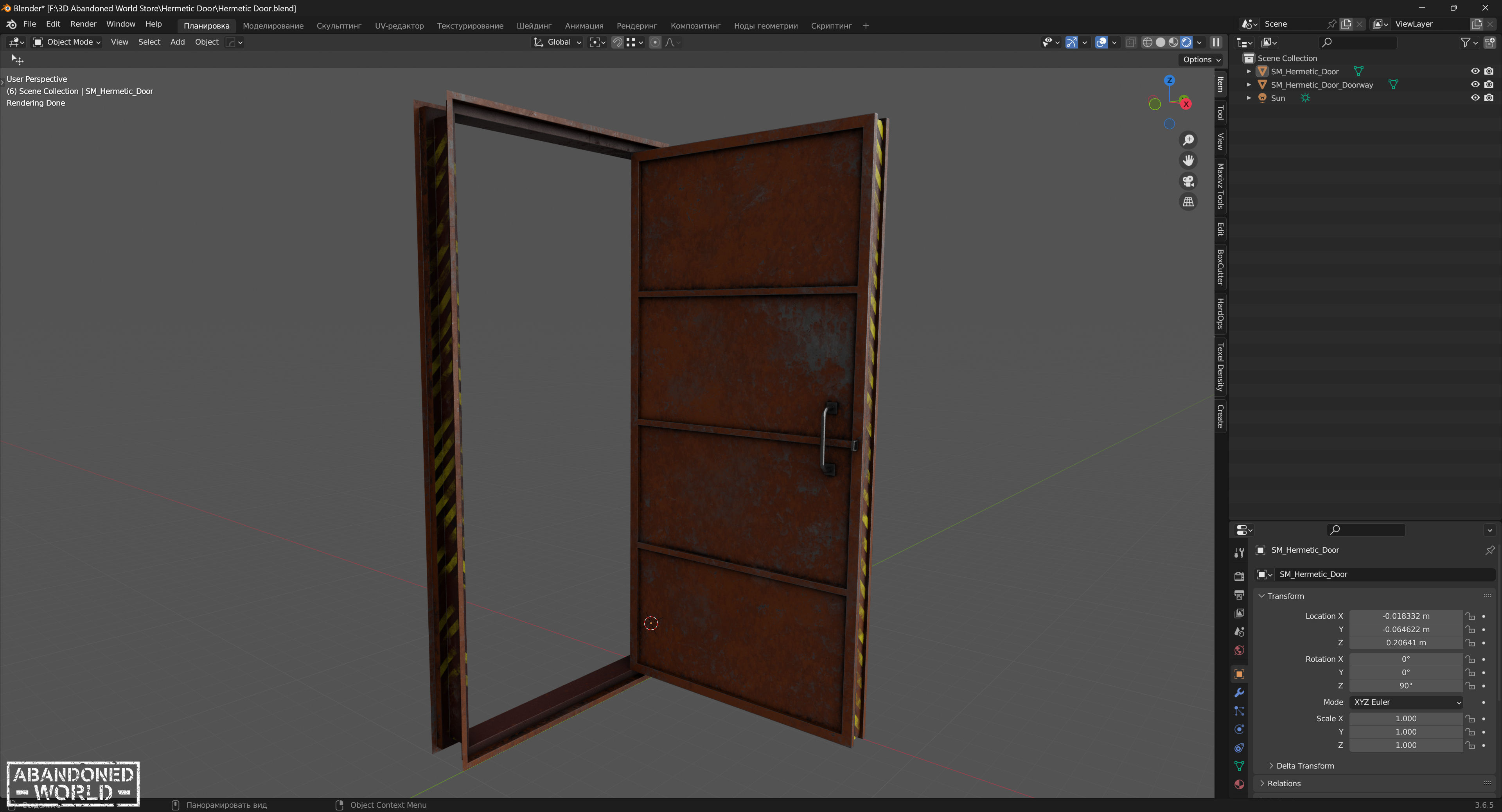 Hermetic Door IV Low-poly 3D model_11