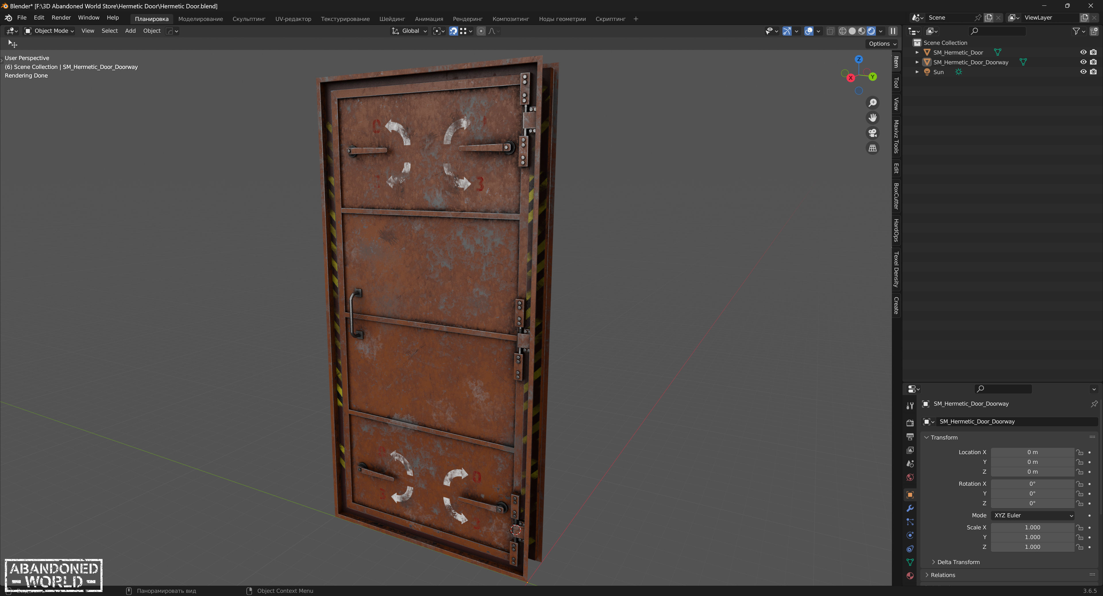 Hermetic Door IV Low-poly 3D model_9