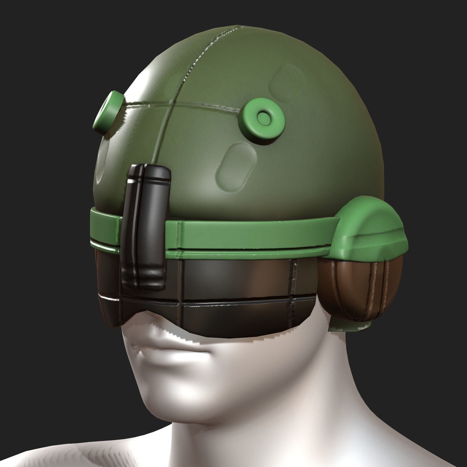 Helmet scifi fantasy futuristic military combat  Low-poly 3D model_5