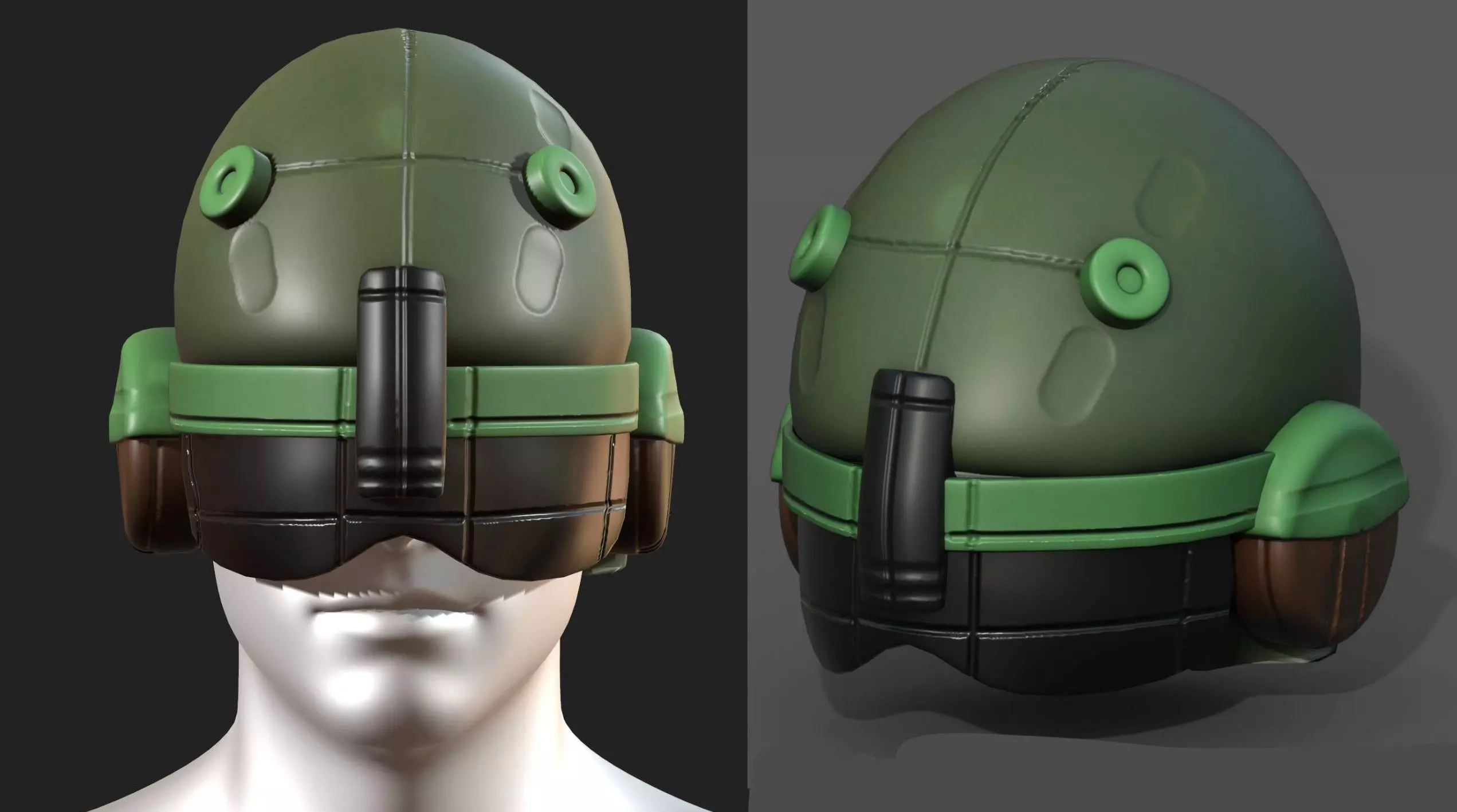 Helmet scifi fantasy futuristic military combat  Low-poly 3D model_0