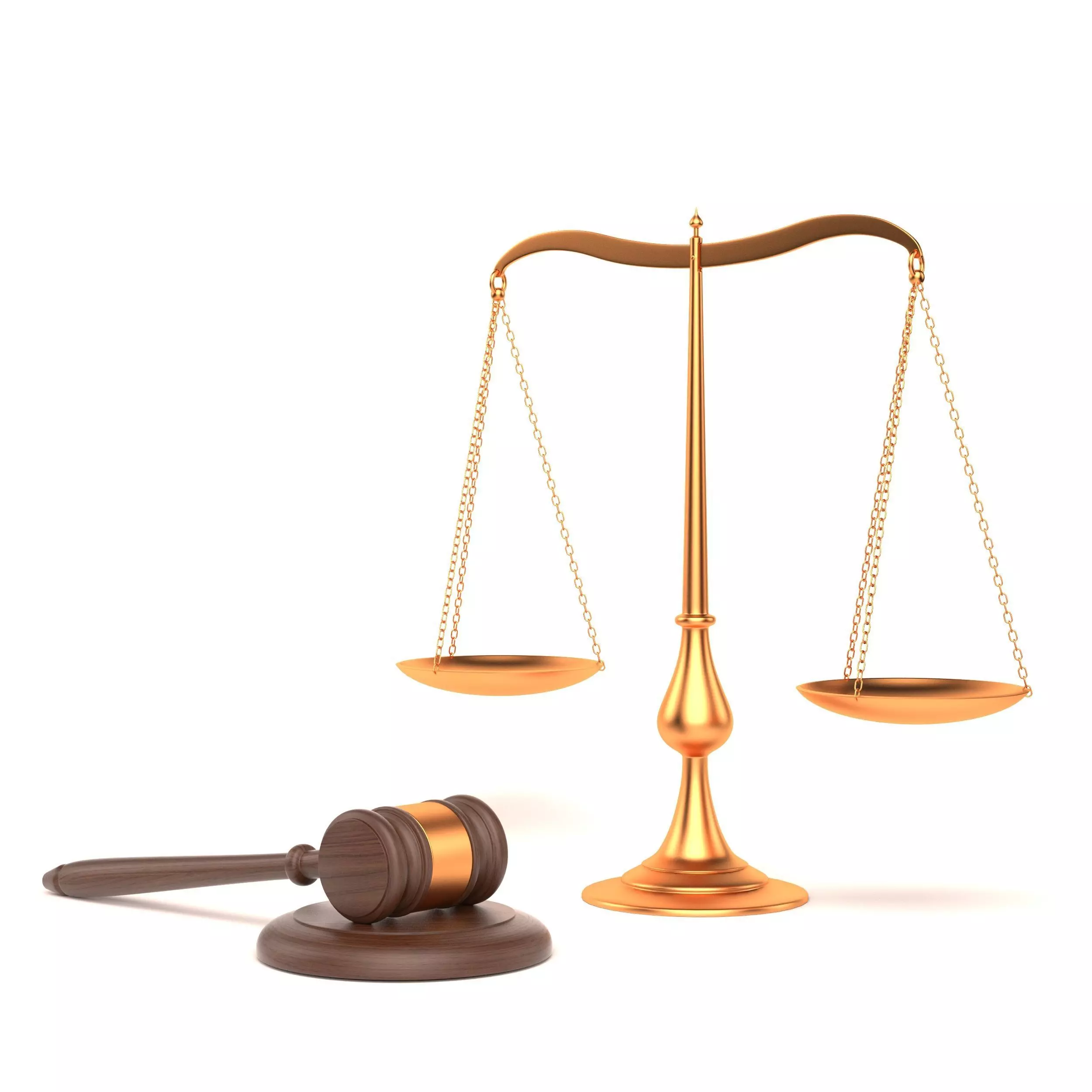 Balance gavel judge justice 3D model